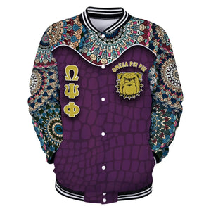AfricaZone Jacket - Omega Psi Phi Mandala Baseball Jacket J5 | Africazone.store