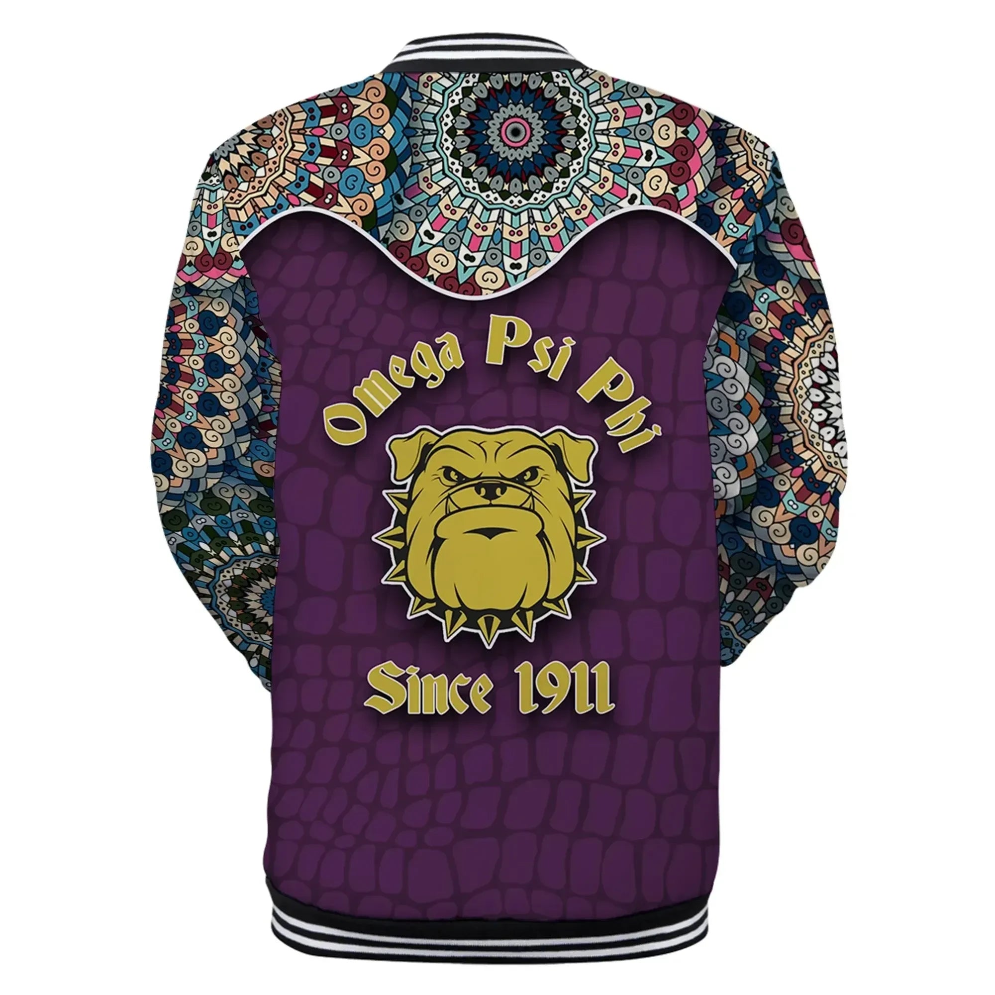 AfricaZone Jacket - Omega Psi Phi Mandala Baseball Jacket J5 | Africazone.store