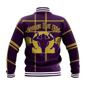 AfricaZone Jacket - Omega Psi Phi Burberr Style Baseball Jacket J5 | Africazone.store