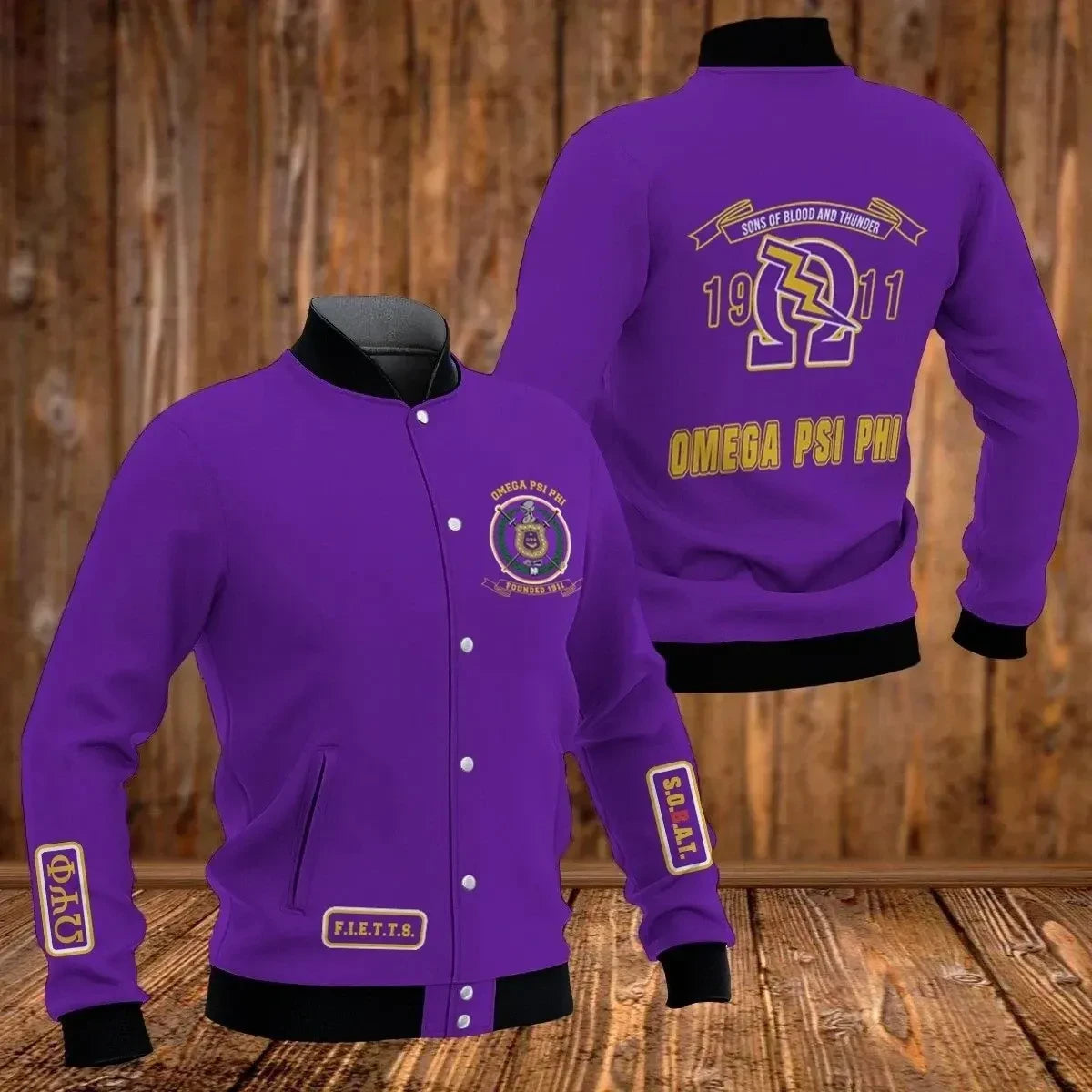 AfricaZone Greek Life Jacket - FIETTS 1911 Omega Psi Phi Baseball Jacket J5 | Africazone.store