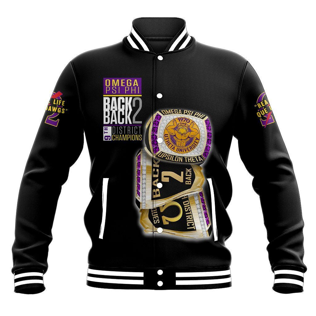 AfricaZone Jacket - OMEGA PSI PHI REAL LIFE QUE DAWGS BASEBALL JACKET J5 | Africazone.store