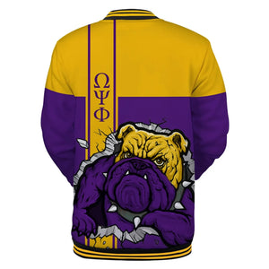 AfricaZone Jacket - Omega Psi Phi Break The Wall Baseball Jacket J5 | Africazone.store