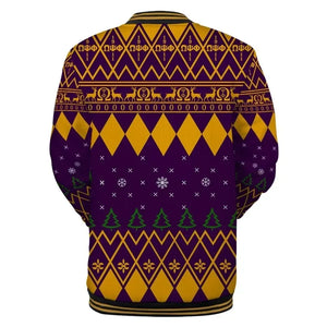 AfricaZone Jacket - Lux Omega Psi Phi Crown Royal Christmas Baseball Jacket J5 | Africazone.store