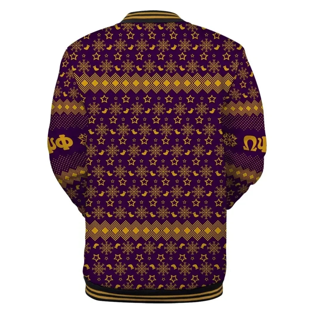 AfricaZone Jacket - Lux Omega Psi Phi Bulldogs Thunder Christmas Baseball Jacket J5 | Africazone.store