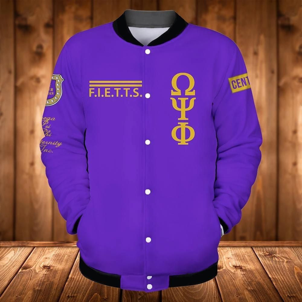 AfricaZone Greek Life Jacket - FIETTS 1911 Omega Psi Phi Fraternity Inc Baseball Jacket J5 | Africazone.store