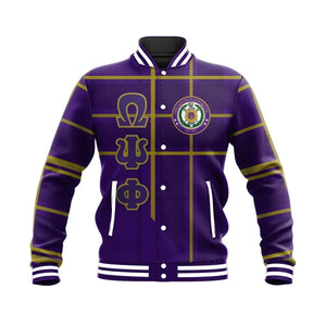 AfricaZone Jacket - Omega Psi Phi Burberr Style Baseball Jacket J5 | Africazone.storeN