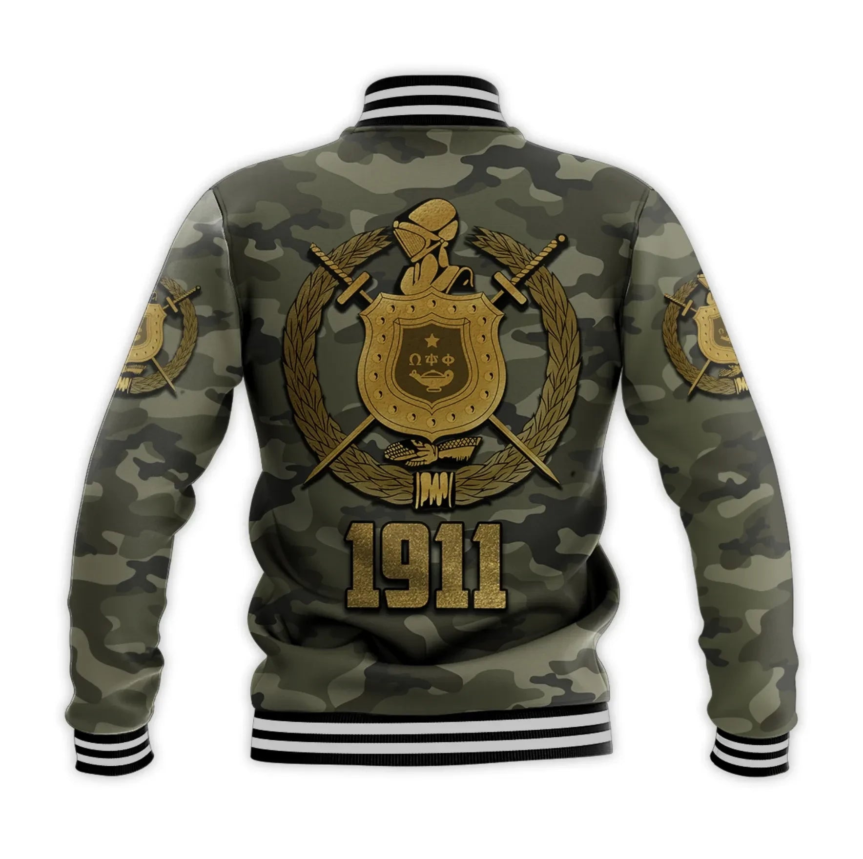 AfricaZone Jacket - Omega Psi Phi Army Boots 1911 Baseball Jacket J5 | Africazone.store