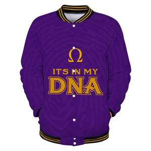 AfricaZone Jacket - Omega Psi Phi In My DNA Baseball Jacket J5 | Africazone.store