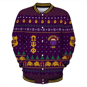 AfricaZone Jacket - Lux Omega Psi Phi King Of Bulldogs Christmas Baseball Jacket J5 | Africazone.store