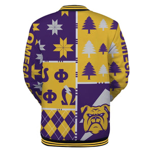 AfricaZone Jacket - Omega Psi Phi Christmas Mix Baseball Jacket J5 | Africazone.store