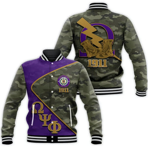 AfricaZone Jacket - Omega Psi Phi Army Style Baseball Jacket J5 | Africazone.store