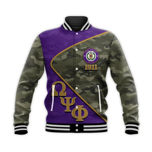 AfricaZone Jacket - Omega Psi Phi Army Style Baseball Jacket J5 | Africazone.store