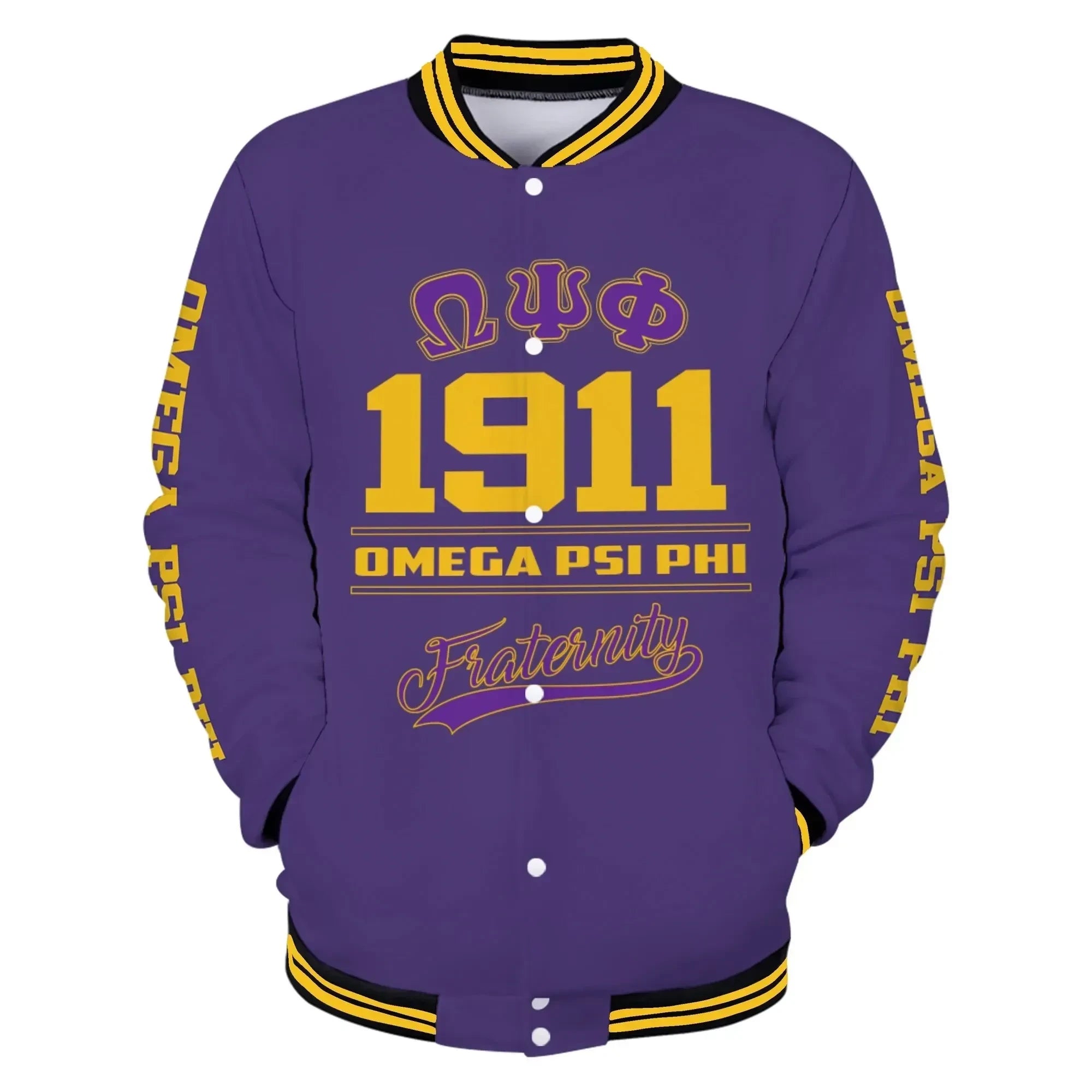 AfricaZone Jacket - Omega Psi Phi Ques Frat Baseball Jacket J5 | Africazone.store