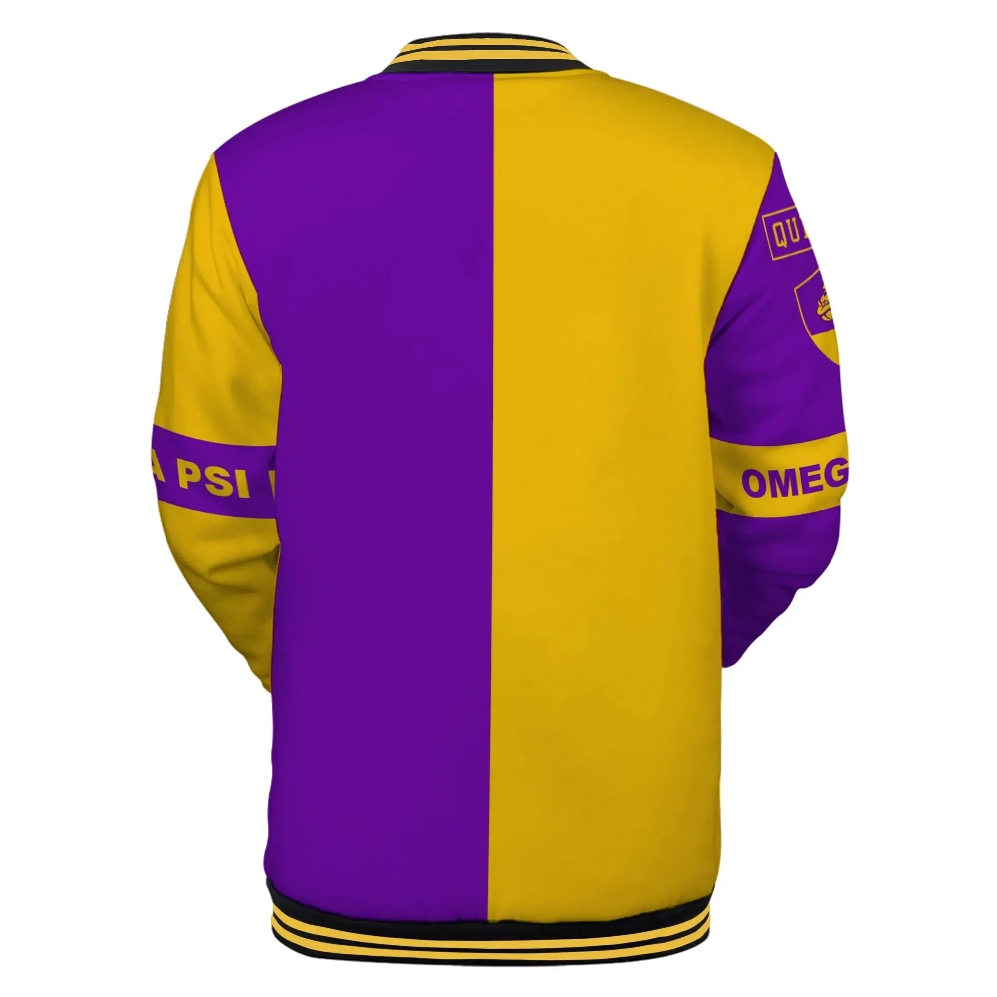 AfricaZone Jacket - Omega Psi Phi Half Color Baseball Jacket J5 | Africazone.store