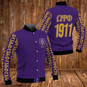 AfricaZone Greek Life Jacket - The Oracle Omega Psi Phi Fraternity Baseball Jacket J5 | Africazone.store