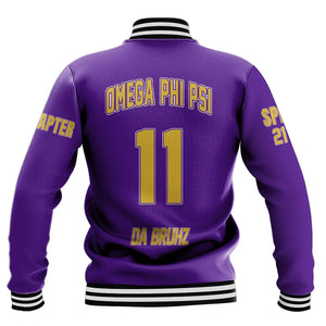 (Custom) AfricaZone Jacket - Omega Psi Phi (Purple) Baseball Jackets A31 | Africazone.store