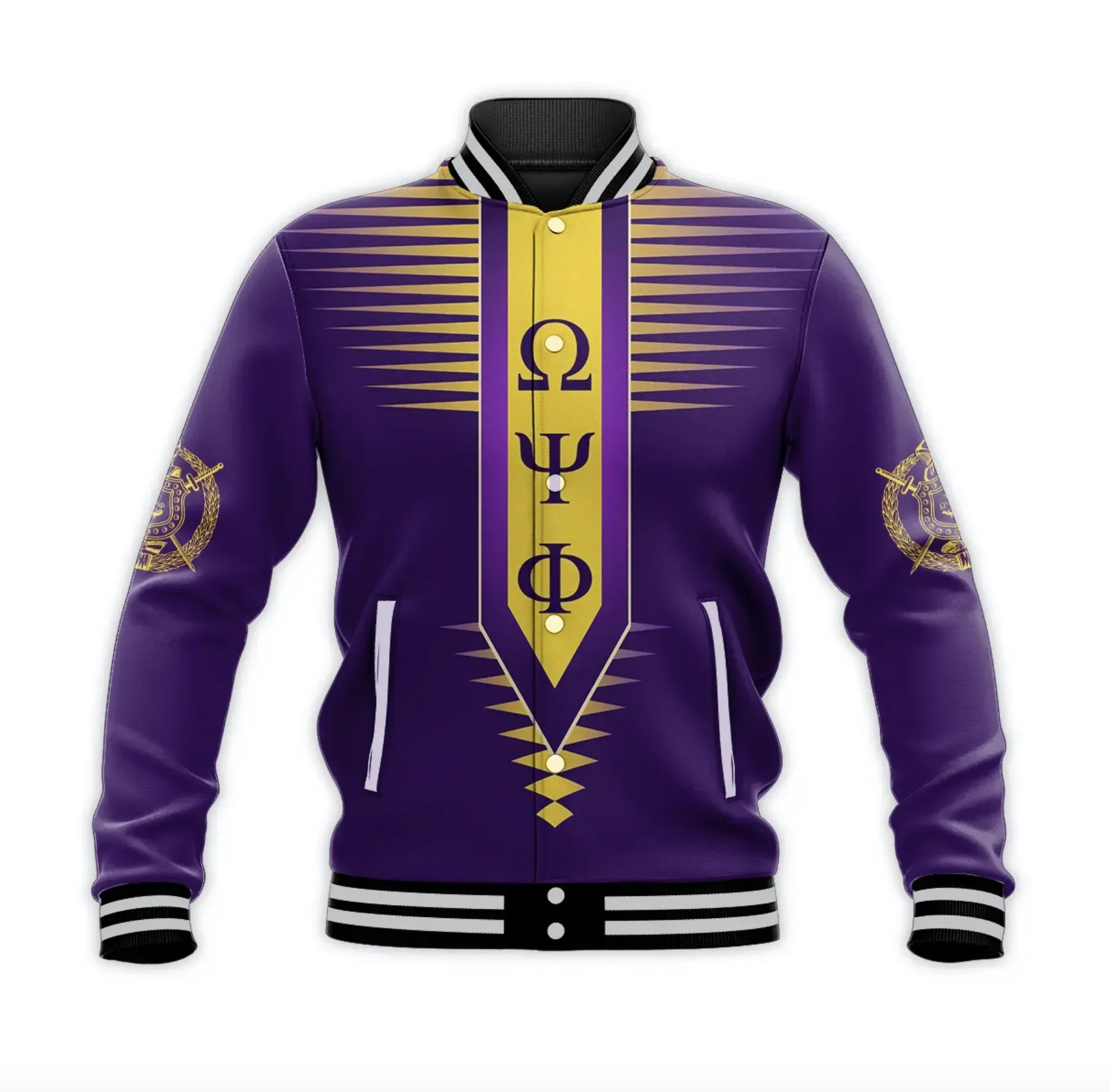 AfricaZone Jacket - Omega Psi Phi Fraternity Original Style Baseball Jacket J5 | Africazone.store