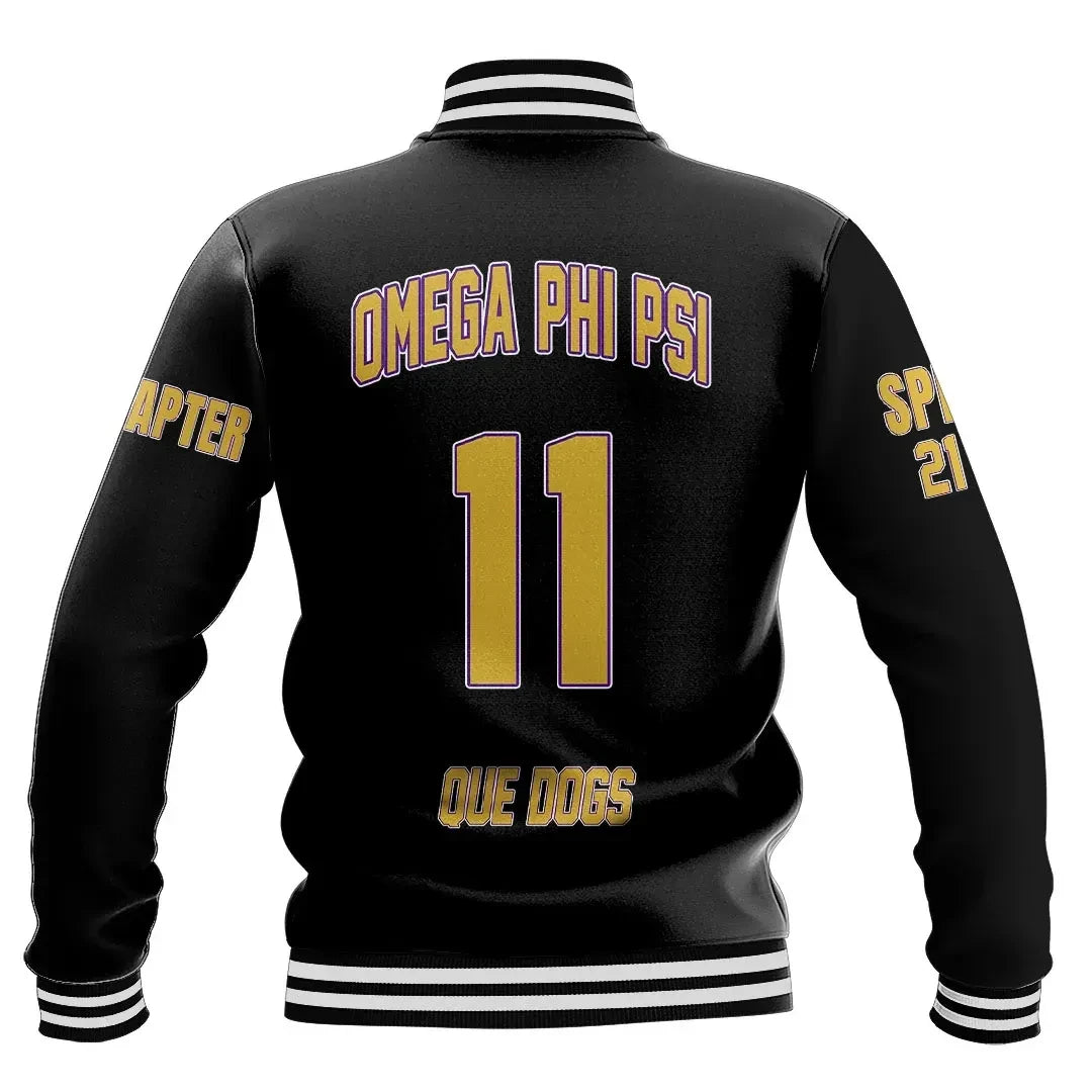 (Custom) AfricaZone Jacket - Omega Psi Phi Baseball Jackets A31 | Africazone.store