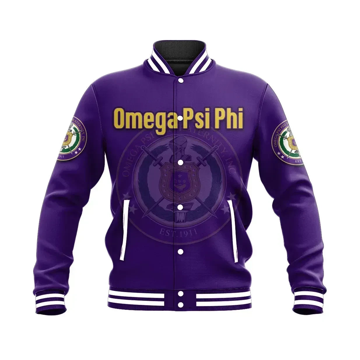 AfricaZone Jacket - Personalised Omega Psi Phi Baseball Jacket J5 | Africazone.store9 | Africazone.store