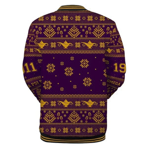 AfricaZone Jacket - Omega Psi Phi Africa Map Christmas Baseball Jacket J5 | Africazone.store