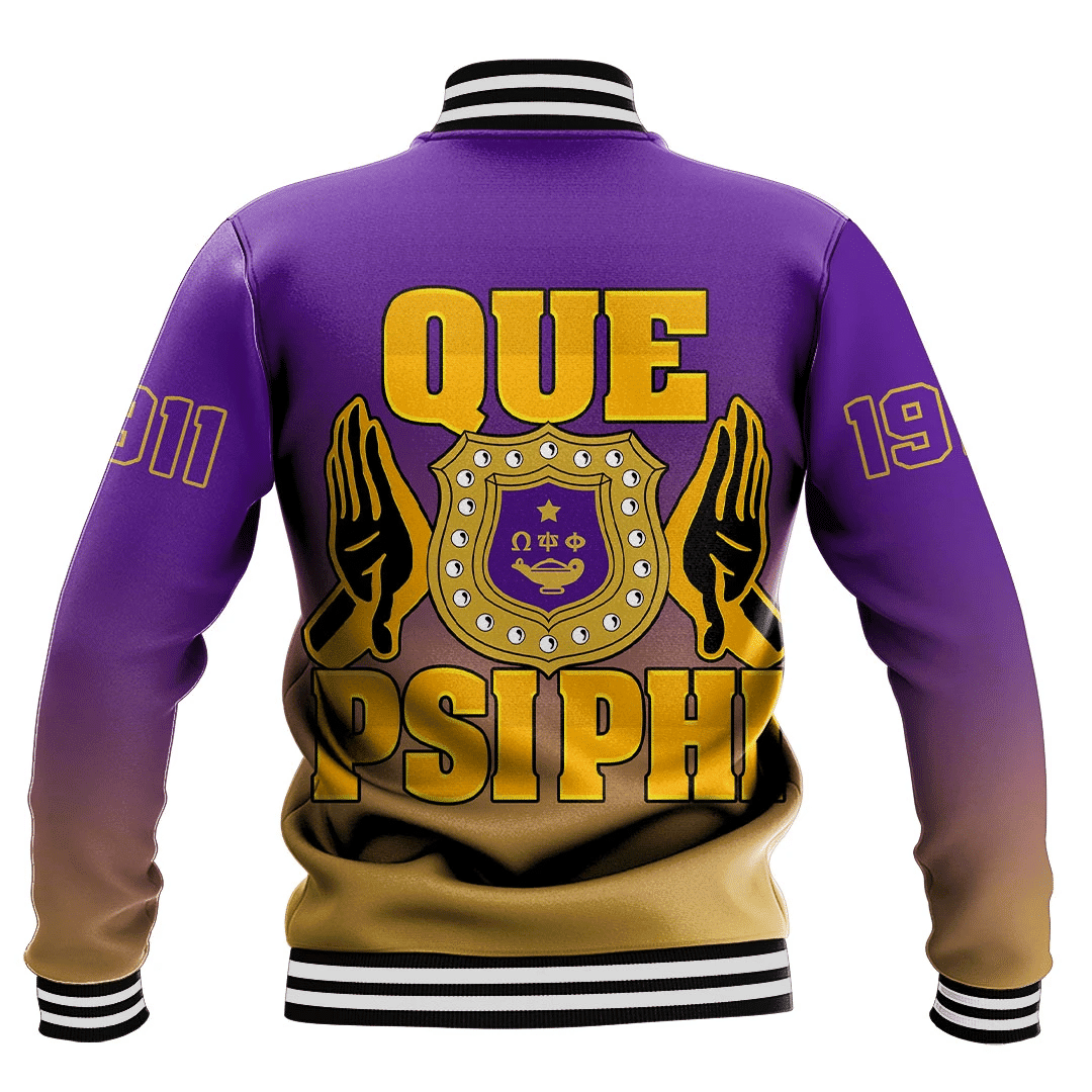 AfricaZone Jacket - Omega Psi Phi Gradient Baseball Jackets A31 | Africazone.store