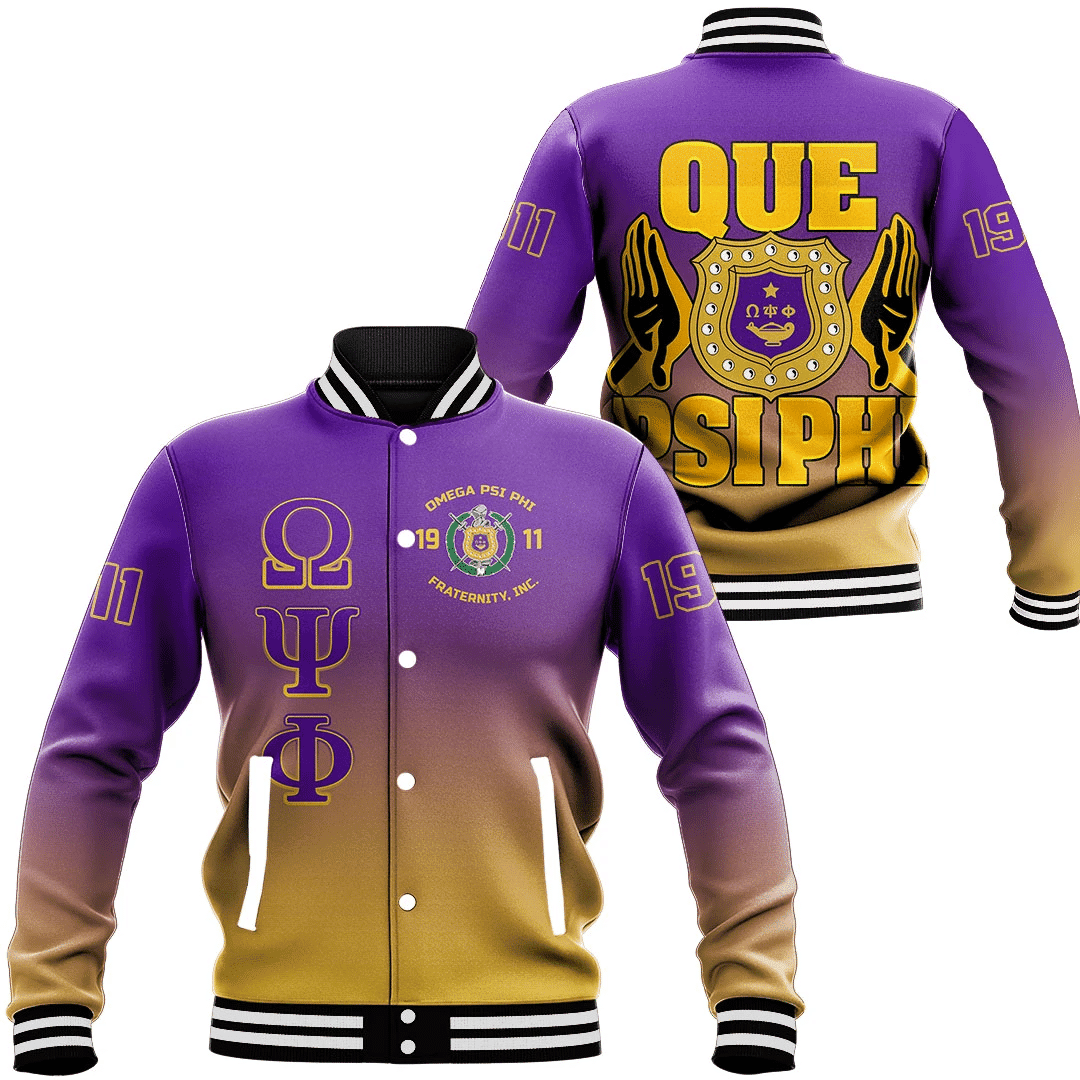 AfricaZone Jacket - Omega Psi Phi Gradient Baseball Jackets A31 | Africazone.store