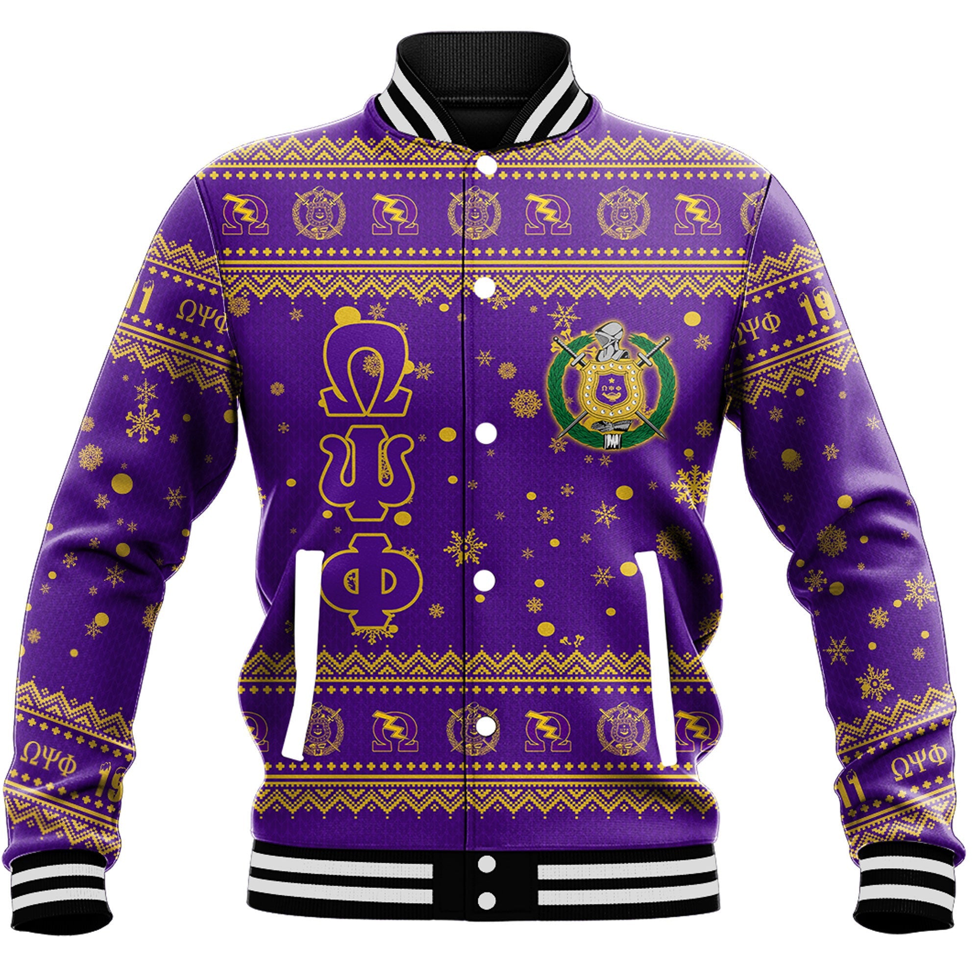 AfricaZone Clothing - Omega Psi Phi Christmas Baseball Jackets A31 | Africazone.store