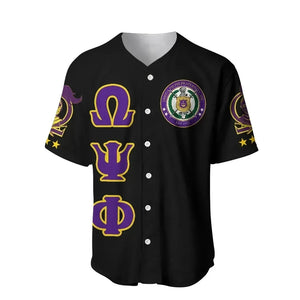 Africazone Baseball Jersey - Omega Psi Phi Letters Baseball Jersey J0