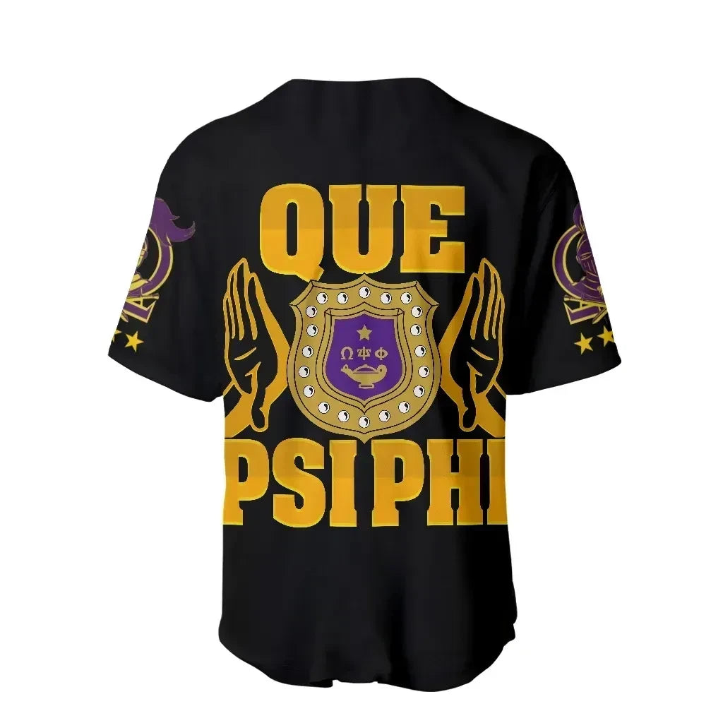 Africazone Baseball Jersey - Omega Psi Phi Letters Baseball Jersey J0