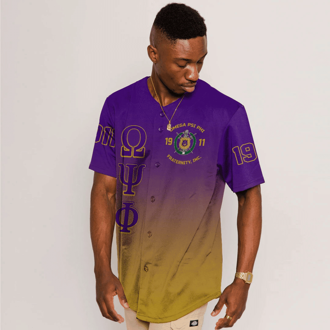 Africazone Baseball Jersey - Omega Psi Phi Gradient A31 | Africazone.store