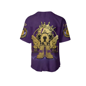 Africazone Baseball Jersey - Omega Psi Phi Bulldog Crown Psi Hand Sign Army Boots J5 | Africazone.store