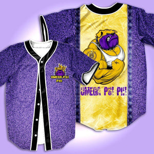 Africazone Baseball Jersey - Muscle Bull Dog Omega Psi Phi J5 | Africazone.store