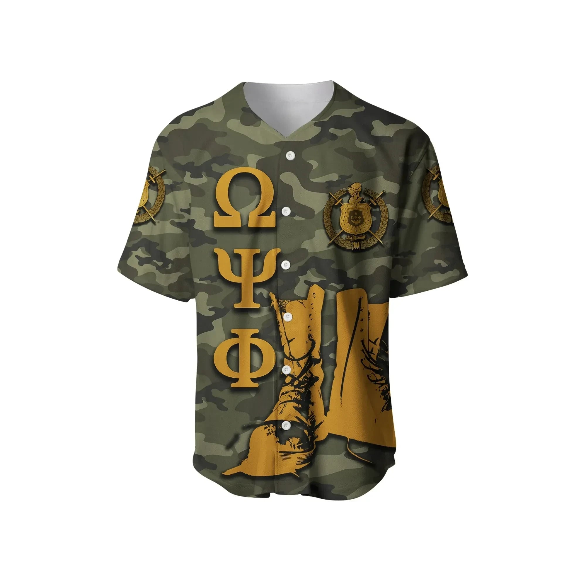 Africazone Baseball Jersey - Omega Psi Phi Army Boots 1911 J5 | Africazone.store