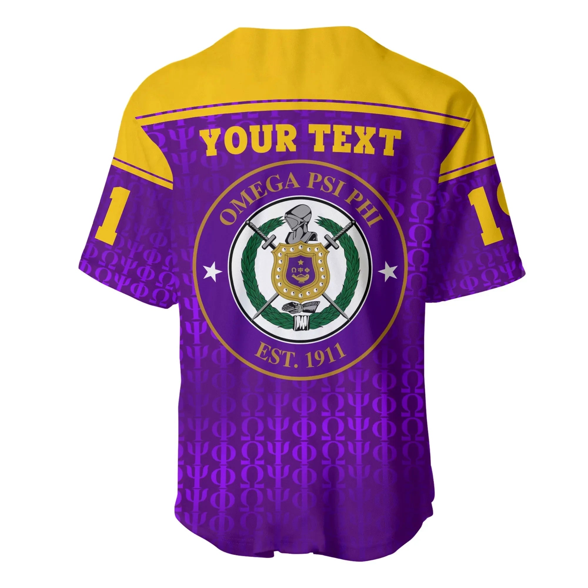 Africazone Baseball Jersey - Personalised Omega Psi Phi Bull Dogs Simple Style J5 | Africazone.store