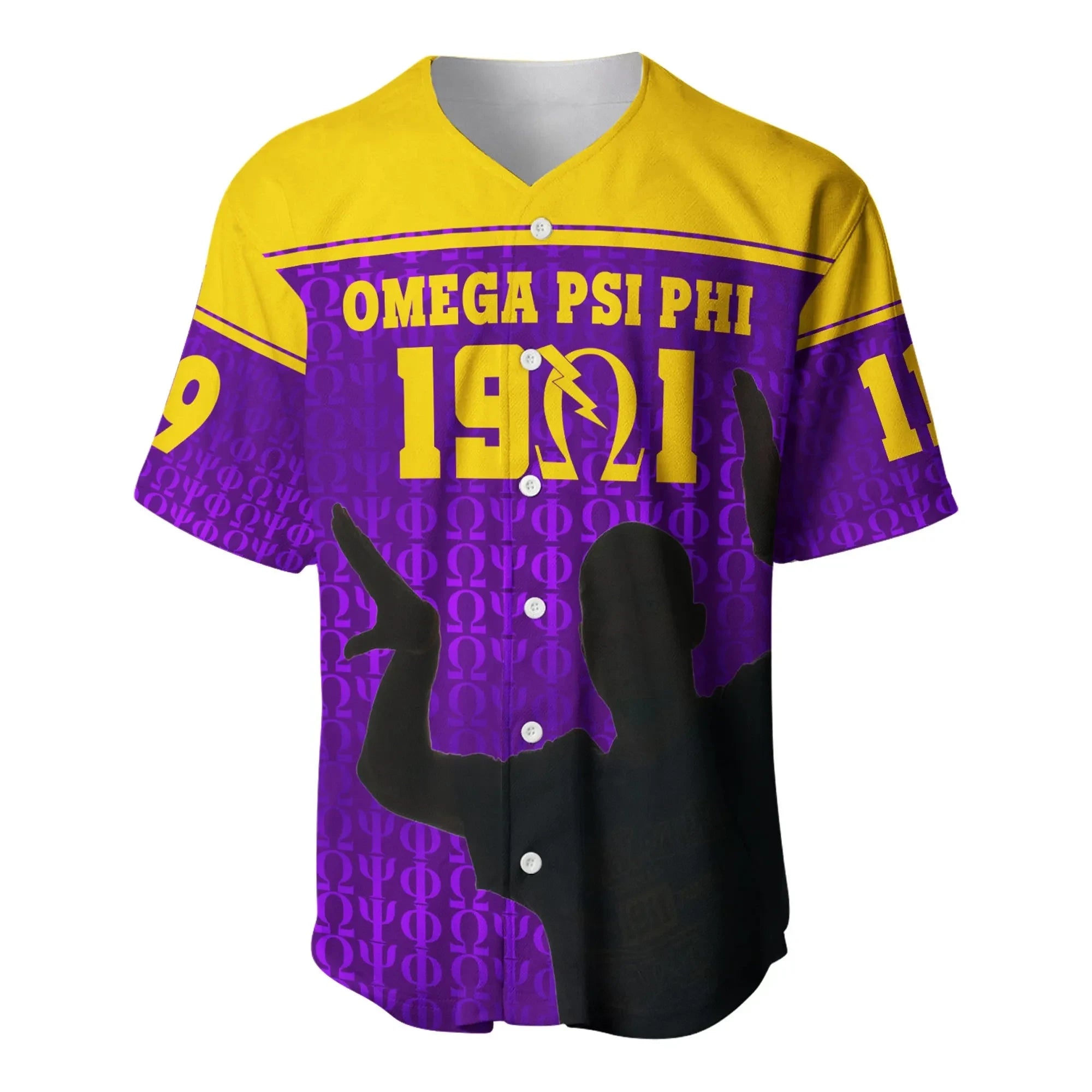Africazone Baseball Jersey - Personalised Omega Psi Phi Bull Dogs Simple Style J5 | Africazone.store
