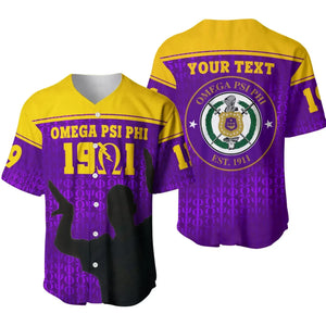 Africazone Baseball Jersey - Personalised Omega Psi Phi Bull Dogs Simple Style J5 | Africazone.store