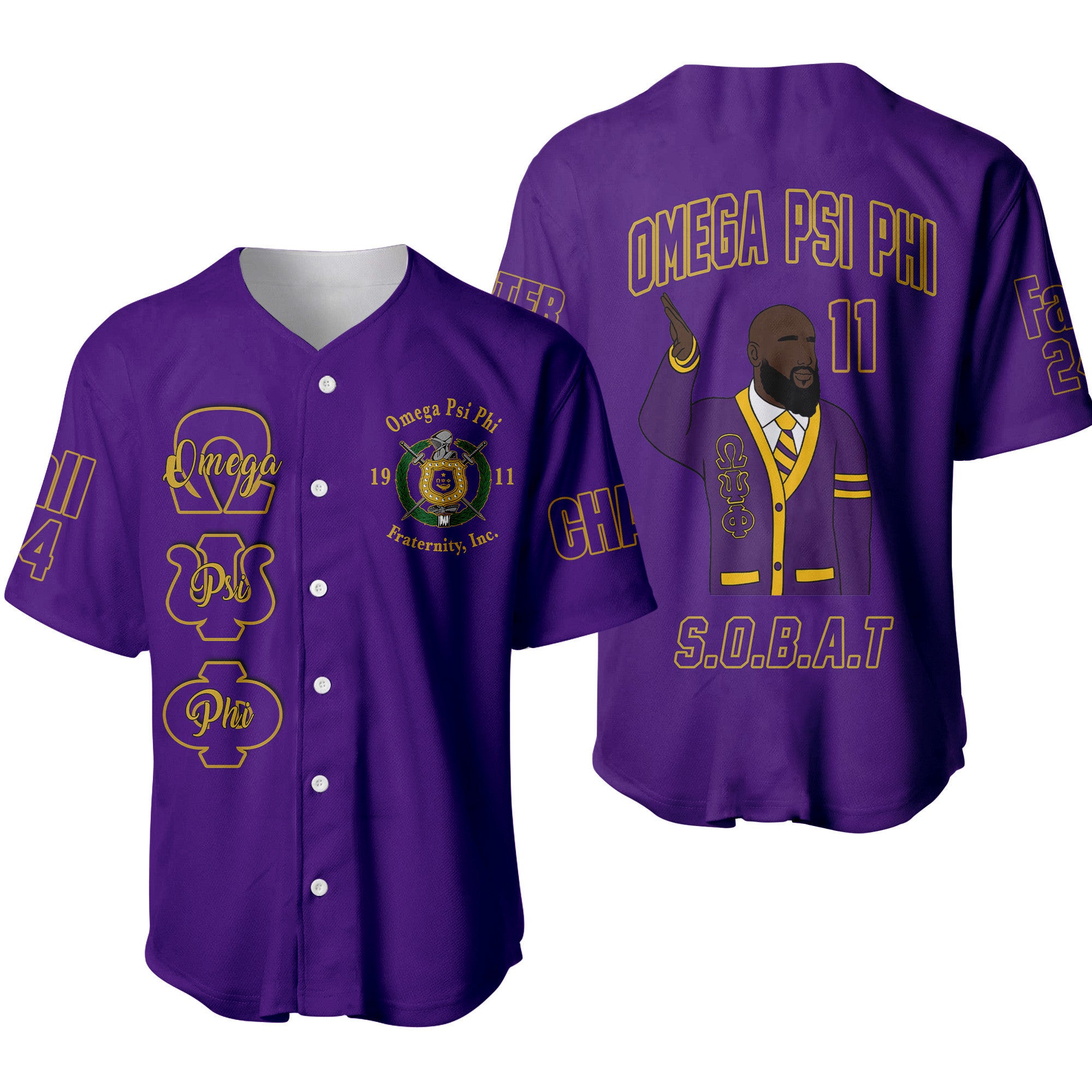 (Custom) Africazone Baseball Jersey - Omega Psi Phi Fraternity A31 | Africazone.store