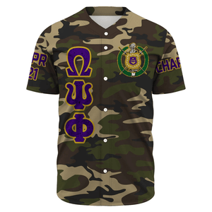 (Custom) Africazone Baseball Jersey - Omega Psi Phi Camouflage A31 | Africazone.store