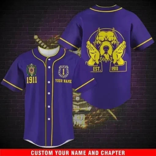 Africazone Baseball Jersey - Omega Psi Phi Bulldog J5 | Africazone.store