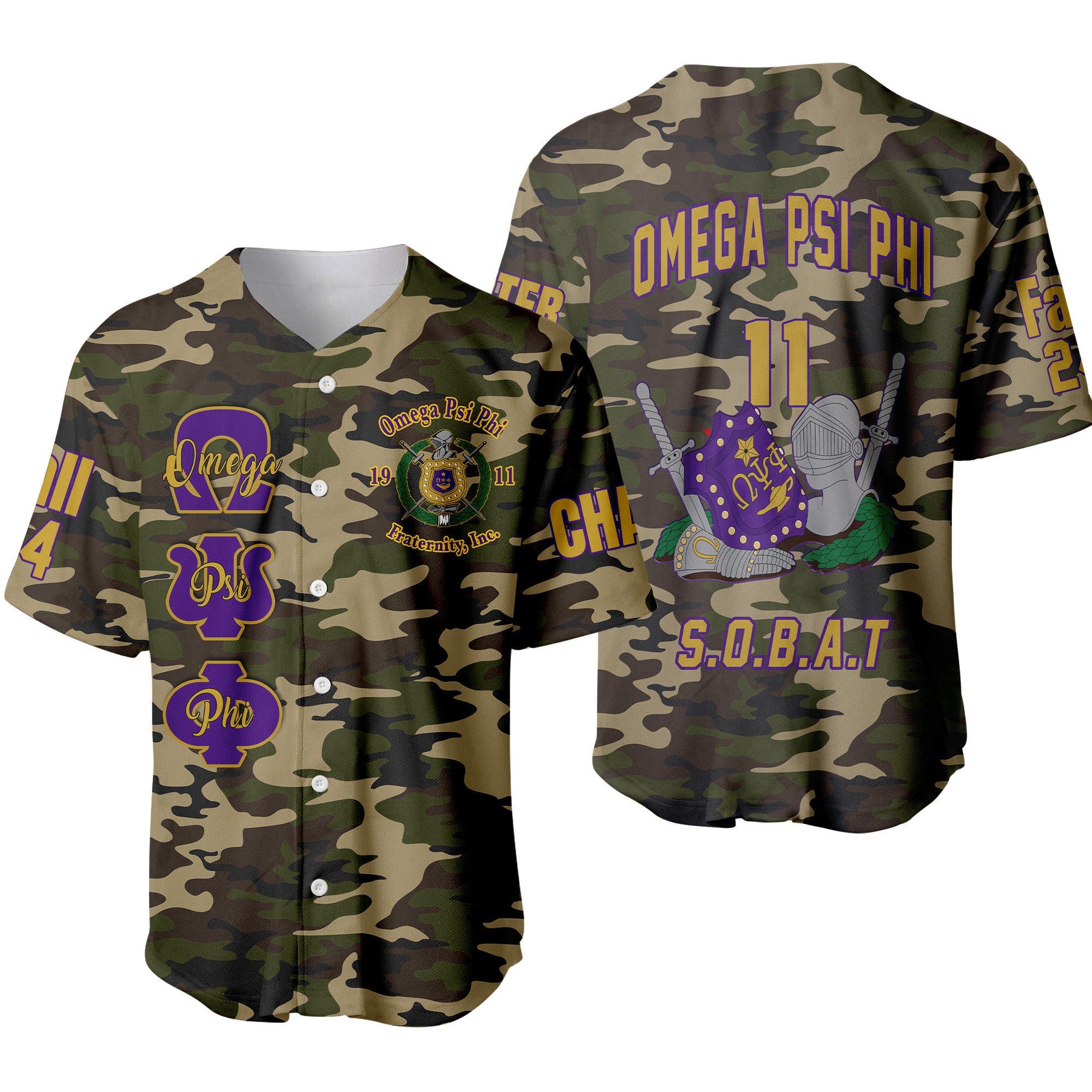 (Custom) Africazone Baseball Jersey - Omega Psi Phi Fraternity Knight A31 | Africazone.store