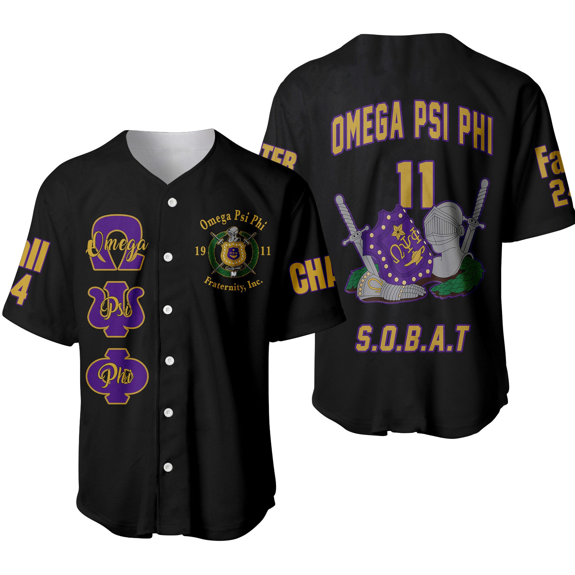 (Custom) Africazone Baseball Jersey - Omega Psi Phi Fraternity Knight A31 | Africazone.store