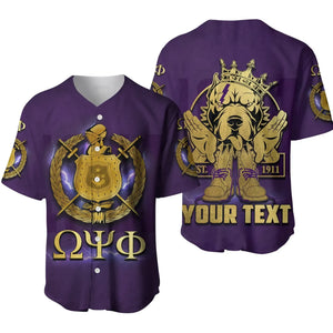 Africazone Baseball Jersey - Personalised Omega Psi Phi Bulldog Crown Psi Hand Sign Army Boots J5 | Africazone.store