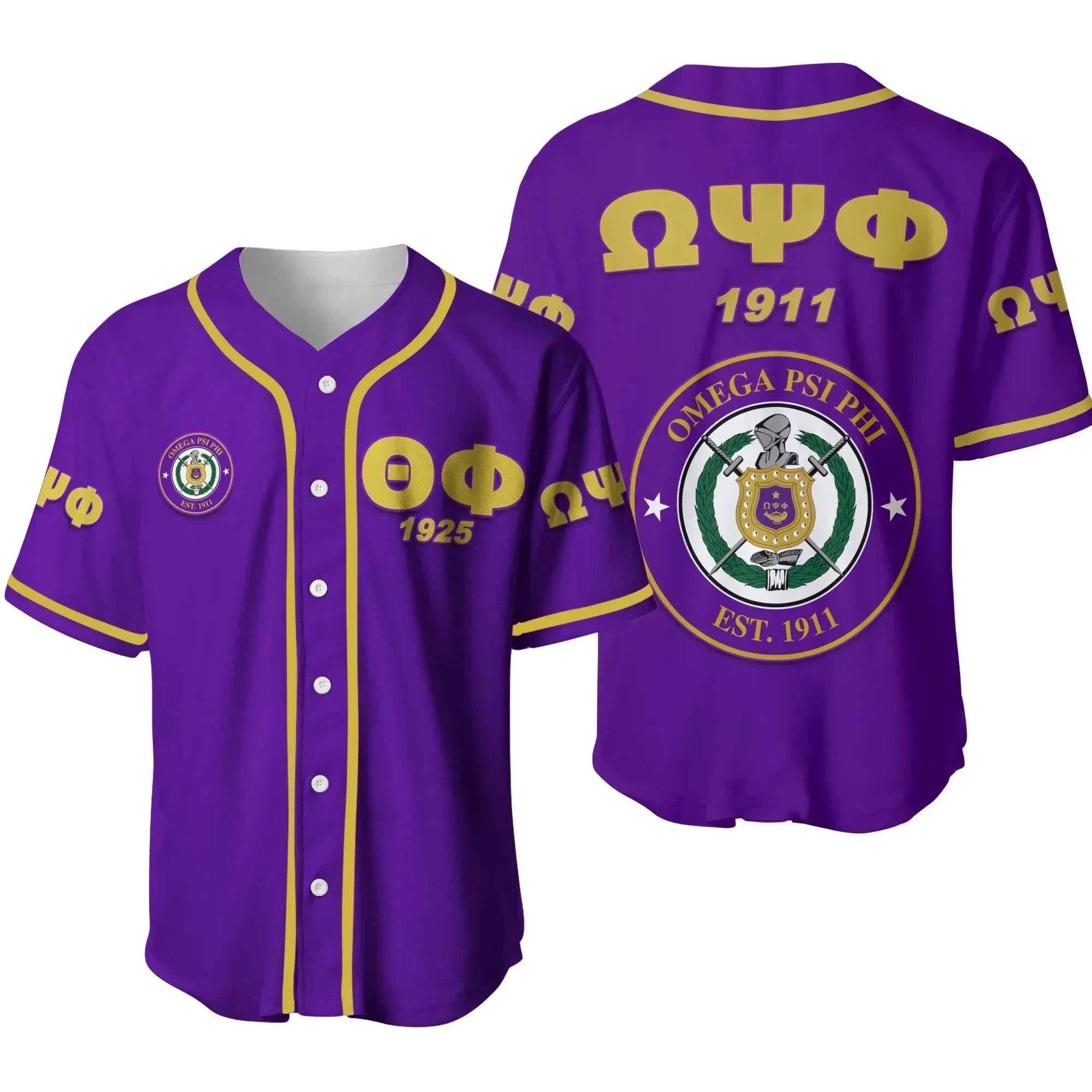 Africazone Baseball Jersey - 1925 Omega Psi Phi Newest J5 | Africazone.store