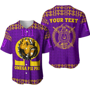 Africazone Baseball Jersey - Personalised Omega Psi Phi Bull Dogs Special J5 | Africazone.store