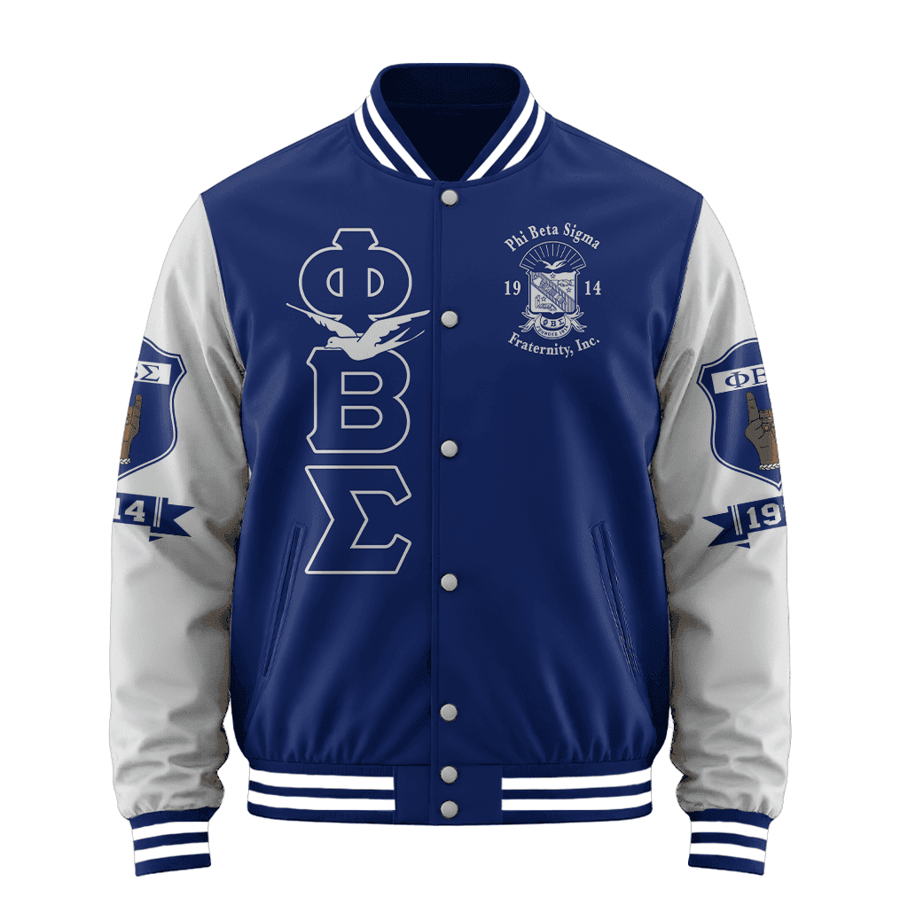 Africazone Jacket - Phi Beta Sigma Fraternity Motto Baseball Jackets A31