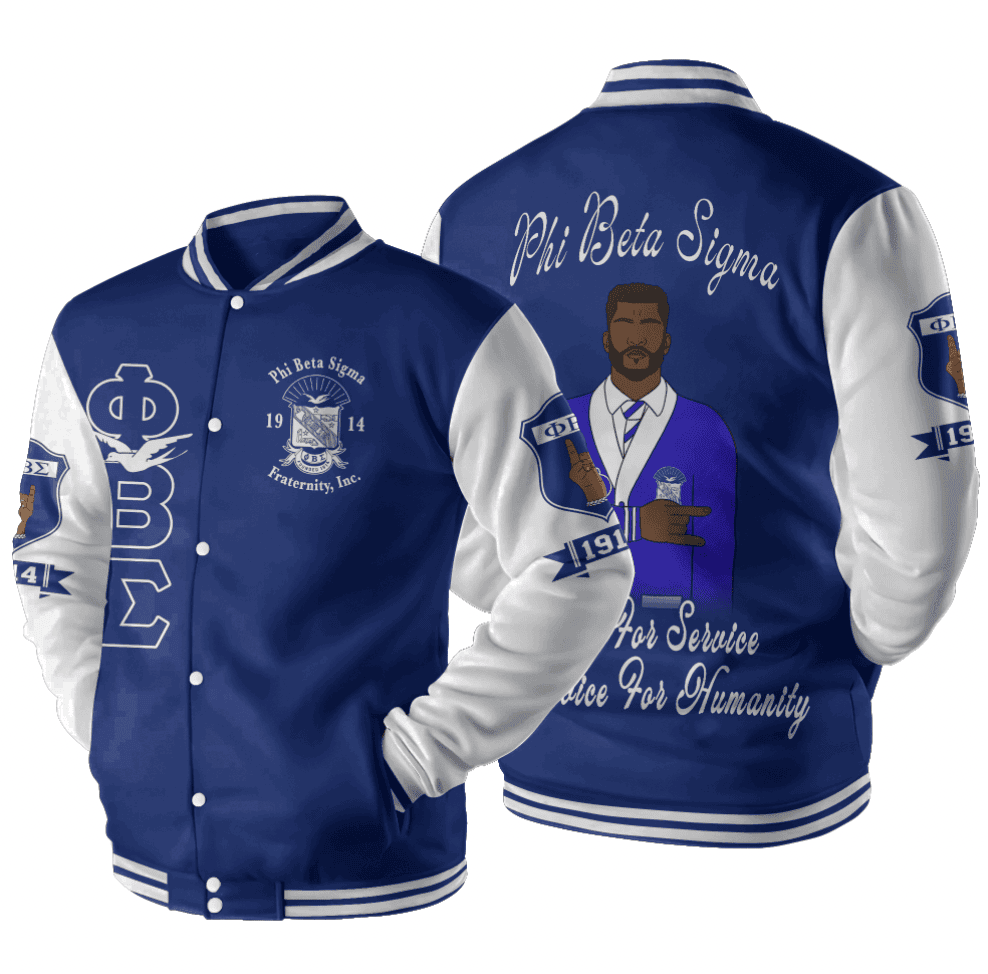 Africazone Jacket - Phi Beta Sigma Fraternity Motto Baseball Jackets A31