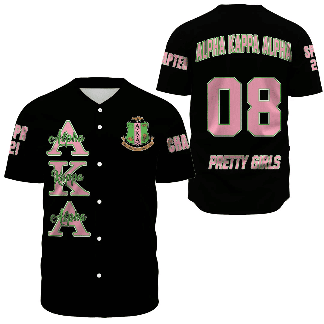 (Custom) Africa Zone Greek Life Clothing - AKA Sorority Baseball Jerseys A31