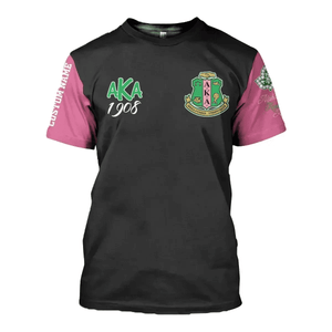 Africa Zone Greek Life Clothing - Personalised AKA Sorority Pretty And Gorgeous T-shirt J5