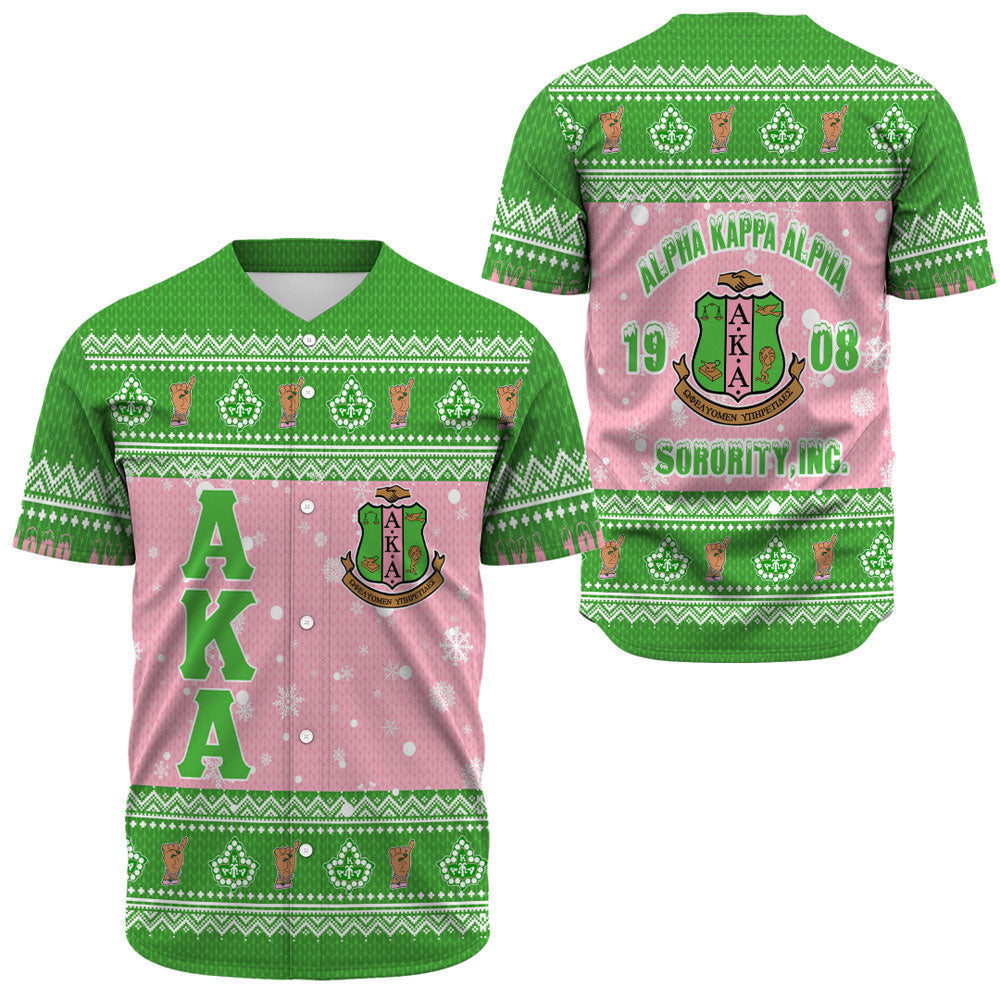 Africa Zone Greek Life Clothing -  AKA Sorority Christmas Baseball Jerseys A31