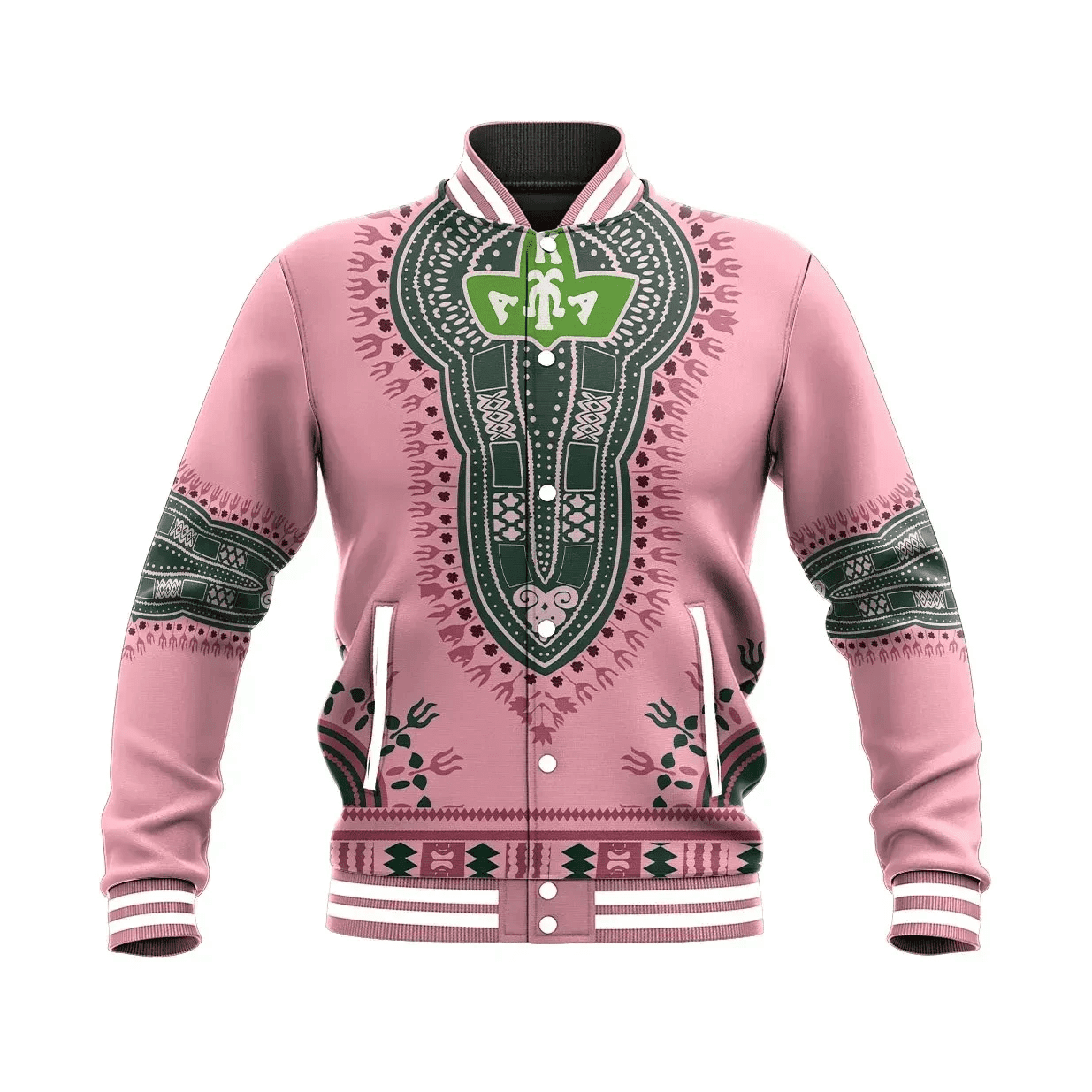 Africa Zone Greek Life Clothing - AKA Sorority Dashiki Baseball Jacket J59